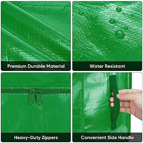 BALEINE 6-Pack Oversized Moving Bags with Reinforced Handles, Heavy-Duty Storage Tote for Clothes, Moving Supplies (Light Green, 6-Pack)