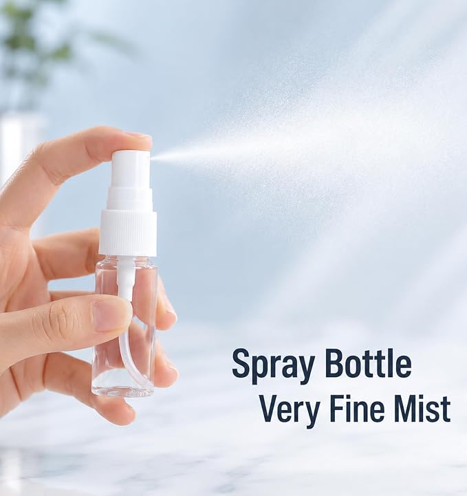 8Pcs Mini Spray Bottle, 0.5oz Travel Spray Bottle Refillable Fine Mist 15ml | Tiny spray bottle delivers fine mist, refillable leak-proof plastic, portable for travel perfume, skincare and daily use.
