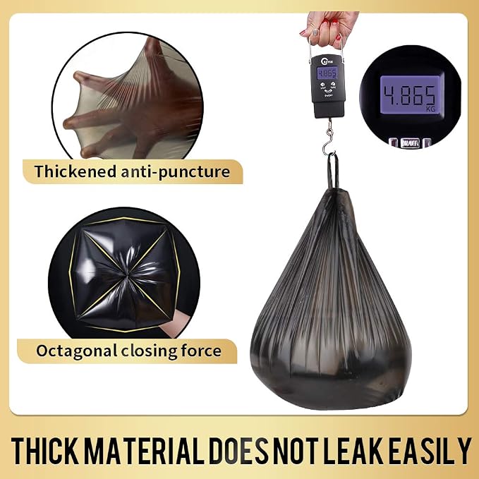 Handle Trash Bags 4 Gallon 100 Counts Small Garbage Bags for Office,Kitchen,Bedroom Waste Bin, Rubbish,Trash Can Liner