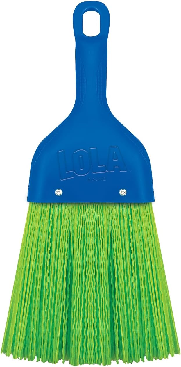 LOLA Heavy Duty Whisk Broom, Hand Brush, Durable Bristles, Whisks Away Dirt & Debris, Compact, Hang Hole for Easy Storage, Indoor/Outdoor, 1 Pack
