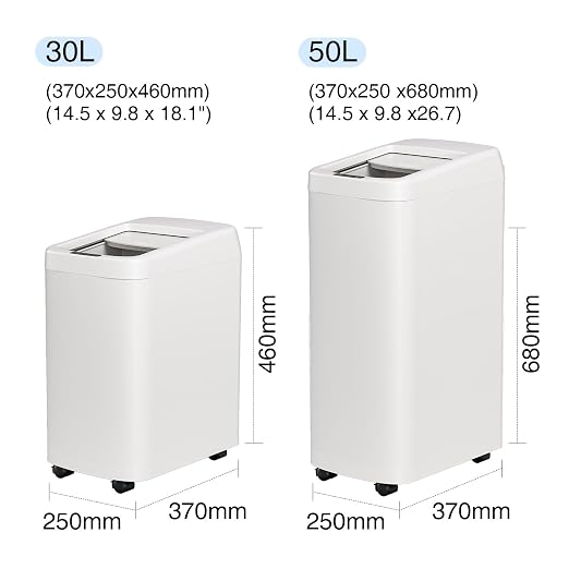 ELLO&ALLO 13 Gallon Kitchen Trash Can with Roll Up Lid, Automatic Touchless Motion Sensor Rectangular Trash Can, White