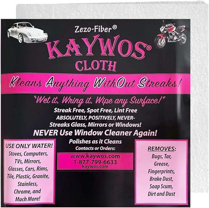 Kaywos Cloth Premium Microfiber Cleaning Cloth - Streak-Free Highly Absorbent Towels for Cars, Kitchen, Glass, and Automotive Surfaces Soft Lint-Free Reusable Multipurpose Cleaning Rag