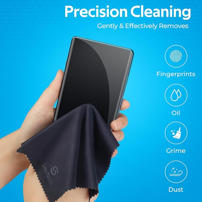 6 Pack Premium Microfiber Glasses Cleaning Cloths - Ultra Soft & Scratch Free for Eyeglasses, Sunglasses, Camera Lenses, Tablets & Screens - Washable & Reusable