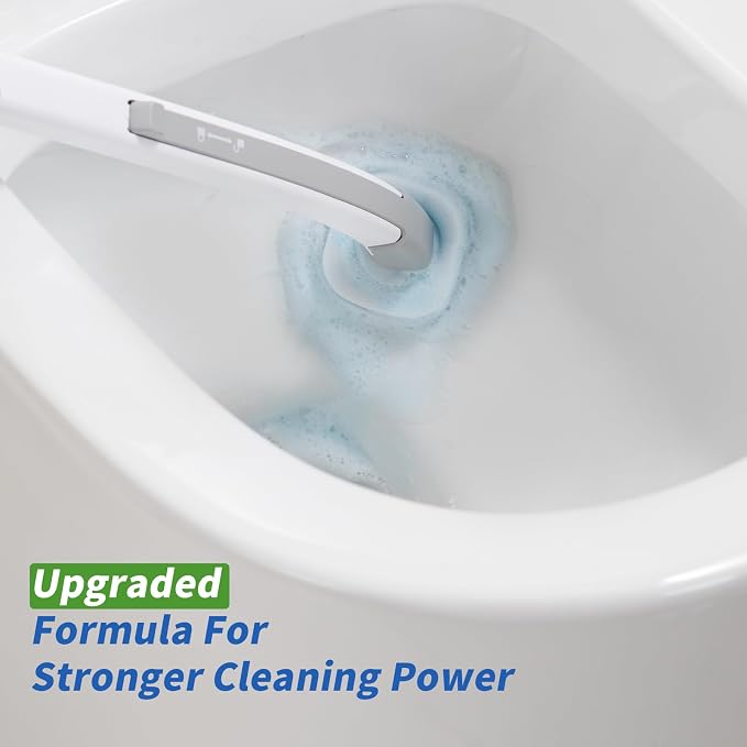 Disposable Toilet Brush 2 Pack- Toilet Bowl Cleaner, Toilet Cleaning Supplies, Toilet Brush with Holder, 28 Refills for Deep Cleaning and Hygienic Bathroom Maintenance