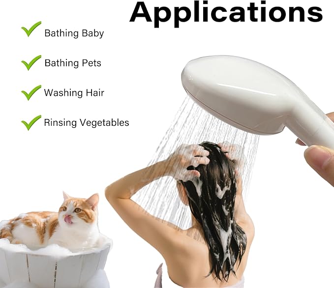 2m/6.56Ft Sink Hose Sprayer,Shampoo Sprayer Handheld Hose Shower Head Spray Hose with Hair Catcher Drain Strainers for Bathing Baby,Pets Shower,Washing Hair,Rinsing Vegetables,Utility Sink