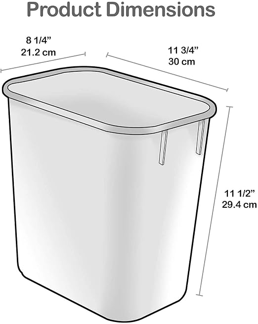 Acrimet Wastebasket Bin for Recycling, 3.25 Gallon/13 Quart/12 Liter (Made of Plastic) (Metal/Yellow, Paper/Blue, Glass/Green, Plastic/Red) (Set of 4)
