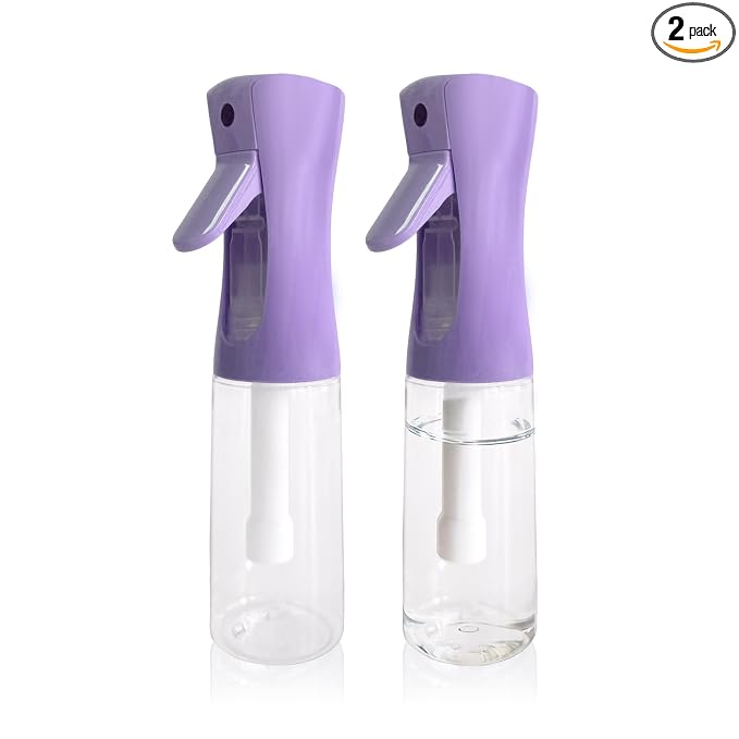 Spray Bottle for Hair Continuous Ultra Fine Mist (300ml) 360° Multi Spray Bottle for Plants, Cleaning, Skin Care Leakproof & Durable 2 Pack