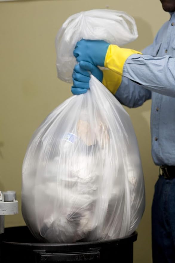 Aluf Plastics 56 Gallon 2 MIL (eq) Clear Heavy Duty Garbage Bags - 43" x 46" - Pack of 100 - For Industrial, Recycling, Storage, & Outdoor