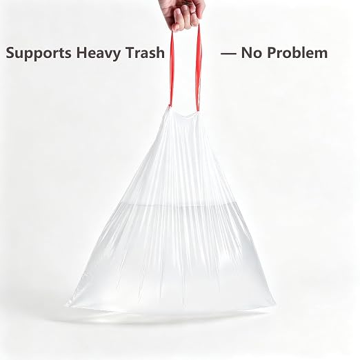 Trash Bags for Bins Up to 4 Gallons,White Small Trash Bags,100 Total | Trash Bags for Bathroom,Kitchen,Office,Living Room,Drawstring Garbage Bags