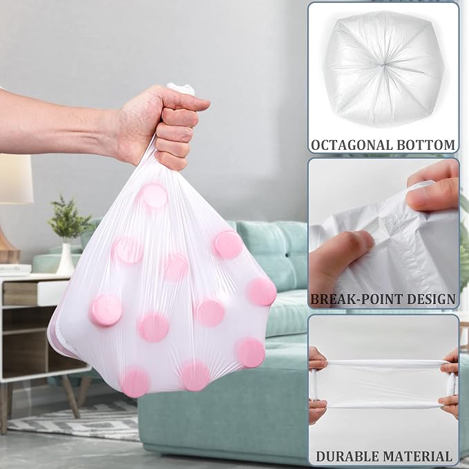 CHARMOUNT 4 Gallon Trash Bag - Garbage Bags 105 Counts | Unscented Thick Trash Can Liners for Bathroom, Kitchen, Bedroom