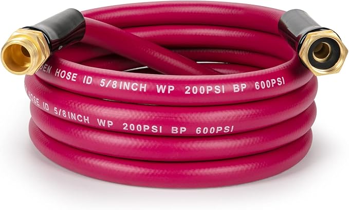 WELLUCK Garden Hose 5/8 in x 10 ft, Heavy Duty Durable Anti Kink Flexible Garden Water Hose for Drinking Water Safe BPA Free, All-weather Lightweight Water Hose for Garden RV Camper Marine