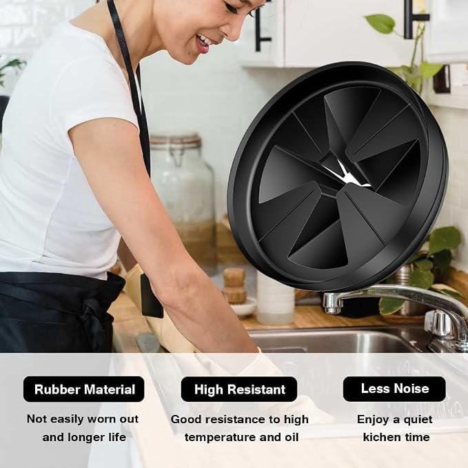 Sink Baffle 3 3/8" QCB-AM Replacement for InSinkErator Evolution Series, Garbage Disposal Splash Guards Removable Quiet Collar Drain Plugs, Garbage Disposer Accessories