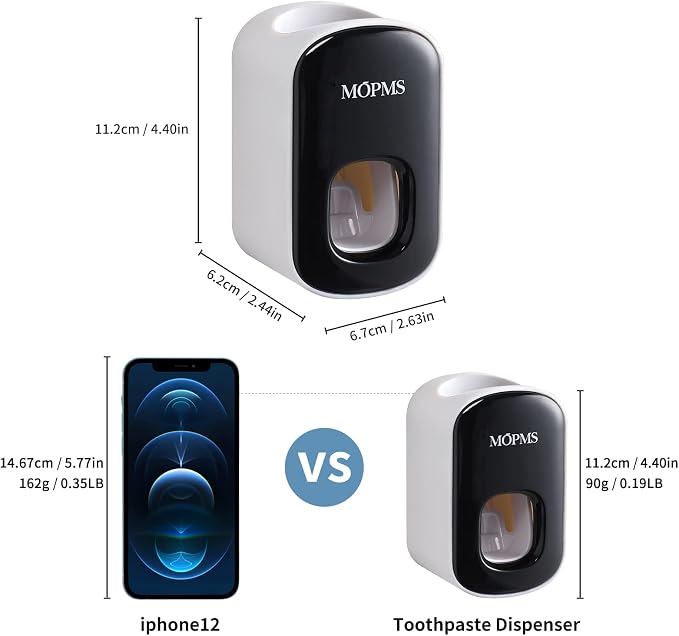 MOPMS Automatic Toothpaste Dispenser Wall Mounted for Kids and Adult 1Pcs | Automatic Toothpaste Squeezer Holder for Bathrooms