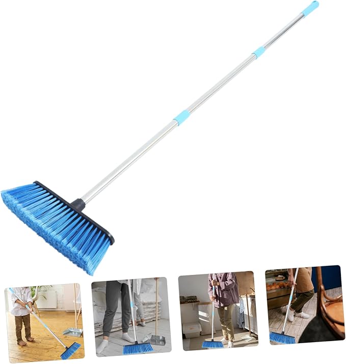 VALICLUD Long Handle Broom for Home Cleaning Versatile Indoor Outdoor Cleaning Tool with Soft Bristles for Efficient Dust Collection for Kitchens Yards Garages and More