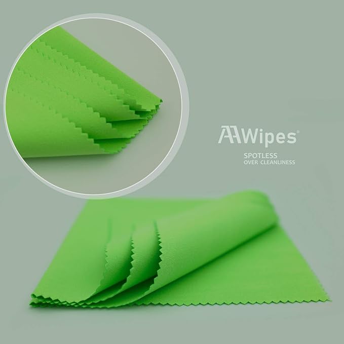 AAwipes Guitar Cloths Microfiber Green 3pcs 12"x12" Plush Polishing Cloths | For Musical Instruments Premium Cleaning Cloths For Guitar Violin Clarinet Trumpet Sax Universal (U2931)