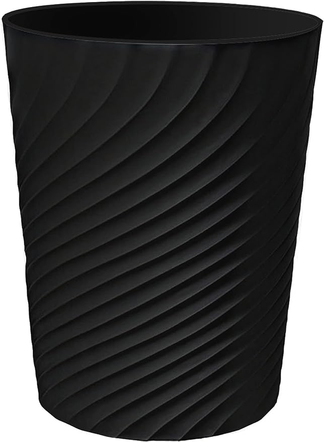 DAJITRE 1.8 Gallon Small Trash Can Wastebasket Recycling Bin Slim Profile for Compact Spaces Bathroom, Office, Bedroom, Kitchen (1.8 Gallon, Black)