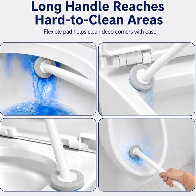 UFORU Toilet Wand Refills, 36 Count Disposable Toilet Brush Refill Pads | Preloaded Cleaner, Water-Activated Formula, Tough-Stain Scrubbing, Bathroom and RV Use, Fits Most Brands, No Handle or Caddy