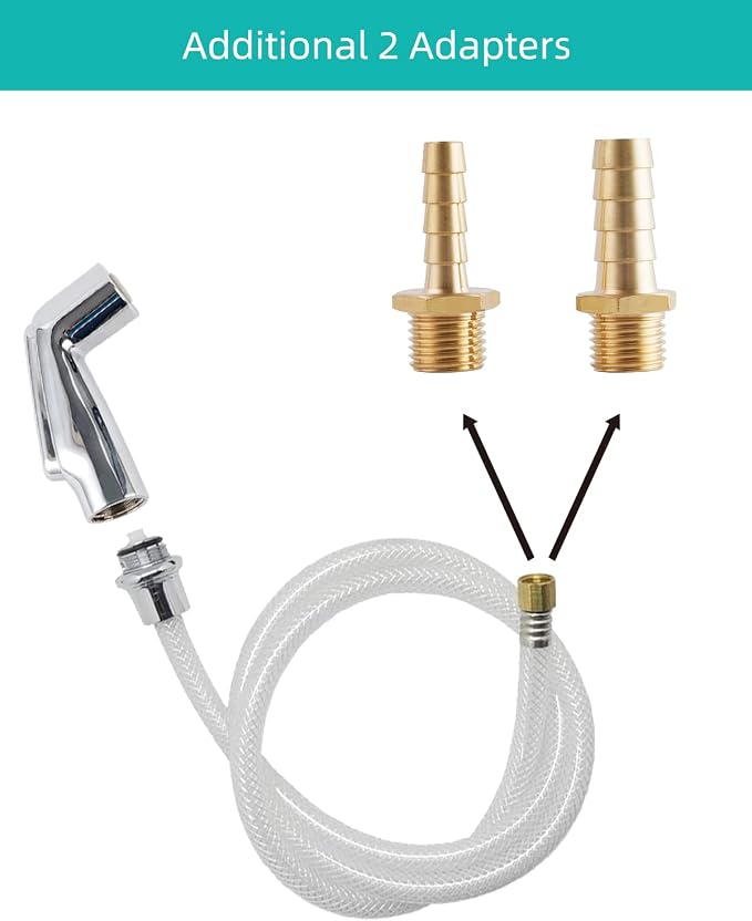 Universal Kitchen Sink Spray Attachment/Hose/Holder Set, Chrome | NSF/ANSI/CAN 372 Certified, Quick Side Connector Compatible with Moen Faucet Sprayer Head, Kitchen Sink Faucet Attachment