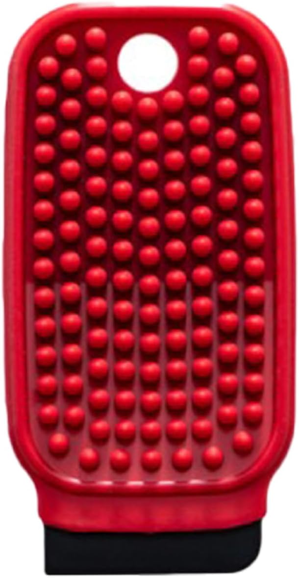 3-in-1 Silicone Dish Sponge - BPA-Free Food-Grade Cleaning Brush with Dual-Sided Scrubber & Scraper, Hanging Hole Fast-Dry Reusable for Dishes/Fruits/Vegetables (Red 1PCS) | silicone dish scrubber and vegetable&fruit brush with built-in scraper. Food-g...