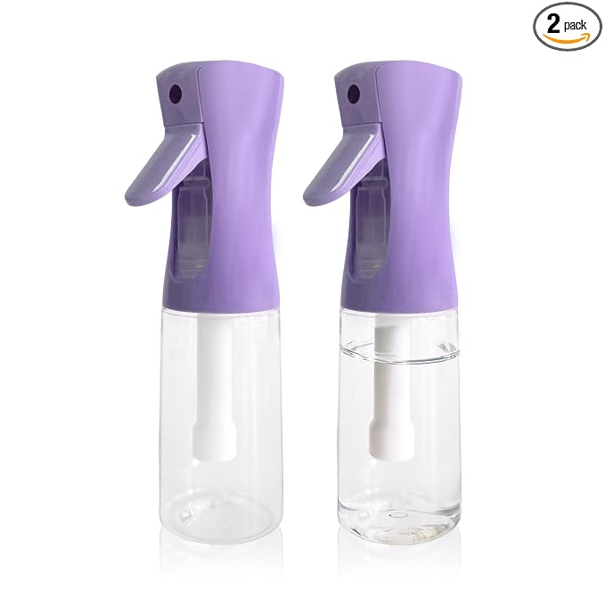 Spray Bottle for Hair Continuous Ultra Fine Mist (200ml) 360° Multi Spray Bottle for Plants, Cleaning, Skin Care Leakproof & Durable 2 Pack