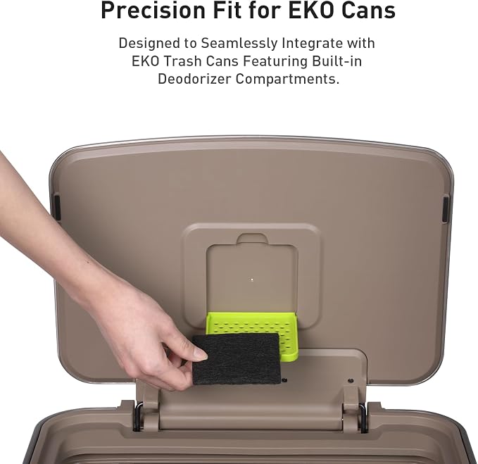 EKO Deluxe Motion Sensor 50 Liter Stainless Steel Trash Can Bundle with 4 Activated Charcoal Odor Filter Refills