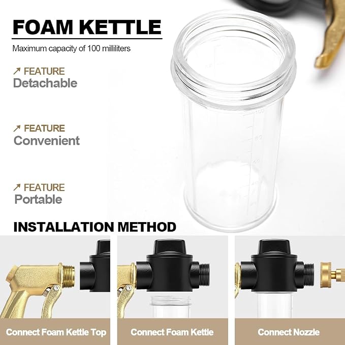 High Pressure Hose Nozzle with Soap Dispenser,Foam Gun Car Wash Sprayer