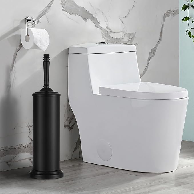 Black Toilet Brush and Holder Set,Toilet Bowl Brush and Holder | Heavy Duty Toilet Brush for Bathroom, Stainless Steel Toilet Cleaner Brush,Deep Cleaning,Space Saving,Covered Brush