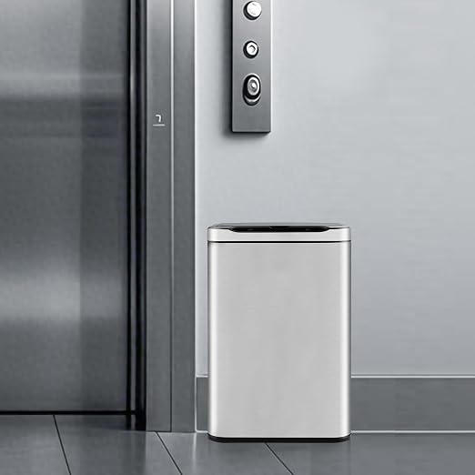 ELPHECO Stainless Steel Office Trash Can Silver, 5.5 Gallon | Motion Sensor Garbage Can Touchless Smart Trash Can Automatic Waste Bin for Kitchen, Office, Bathroom