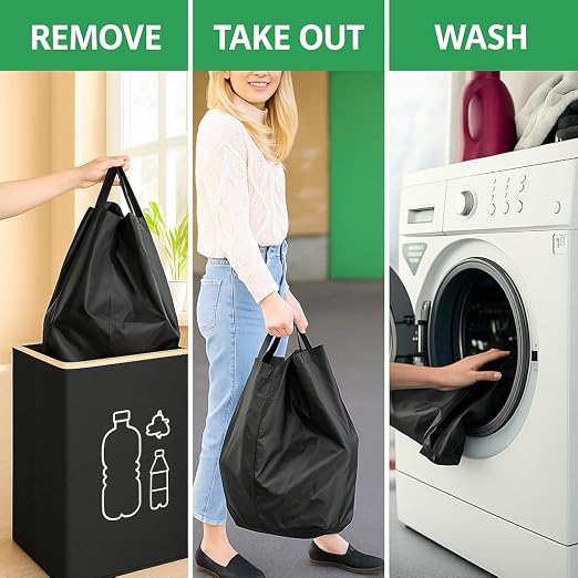 100L Large-Capacity Recycling Bin with Removable Bag | Ideal for Sorting and Storing Bottles and Glass Waste. Sturdy, Durable, and Perfect for Efficient Recycling Management.
