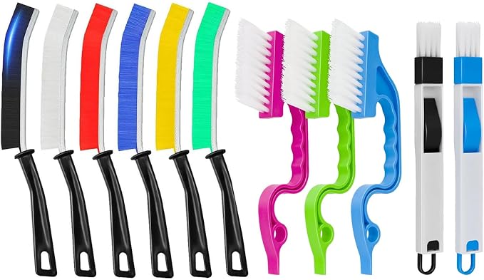 TuTuYa 11PCS Cleaning Brush Set, Multifunctional Gap Cleaning Brush | Remove Stubborn Dirt, Crevice Brush Reach into Deep and Narrow Space, Groove Gap Brush&Dustpan Brush Clean Track and Gap