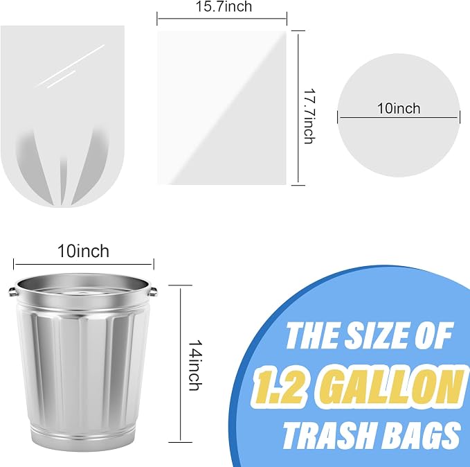 Small Trash Bags, Magesh 1.2 Gallon Trash Bags/Garbage Bags, Strong Wastebasket Liners for Bathroom Bedroom Office Trash Can, 200 Counts