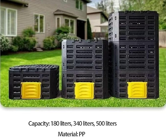 Vertical Stackable Composter for Small Spaces, Outdoor Garden Compost Bin with Expandable Design, Easy Assembly Food Waste Recycling Container(Second Floor)