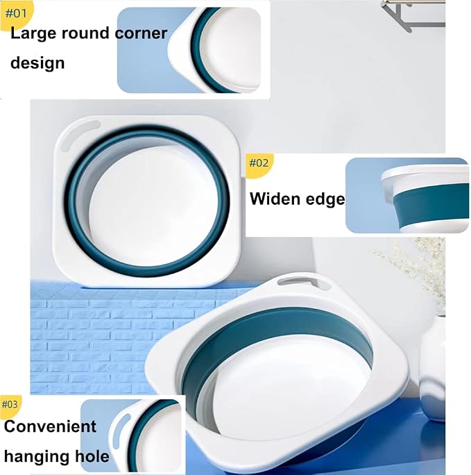 Collapsible Plastic Wash Basin 5L(1.4 Gallon), Kitchen Dishpan, Floding Small Bathtub, Space Saving Plastic Wash Bin for Dorm Camping Supplies Fishing Travel and Home (Grey 1 pcs)