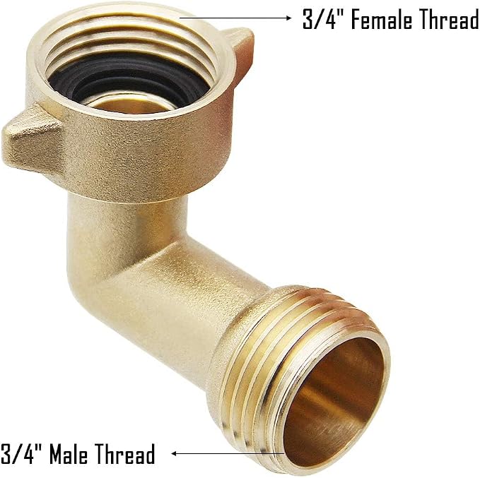 Twinkle Star 90 Degree Garden Hose Elbow, 2 Pack | 3/4" RV 90 Degree Water Hose Elbow with 2 O-rings