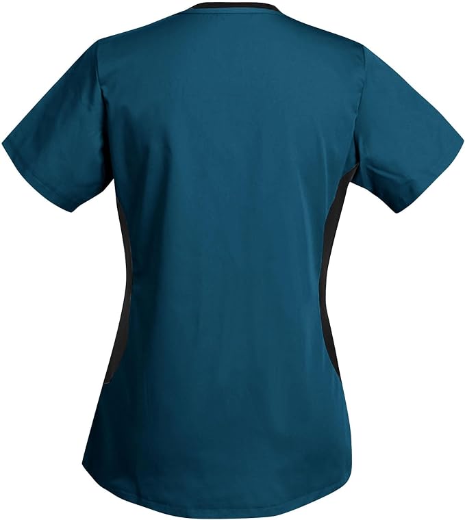 Women's Scrub Top V-Neck Tops, Moisture Wicking and Stretch Breathable Housekeeping Uniforms, Medical Nurse Shirt