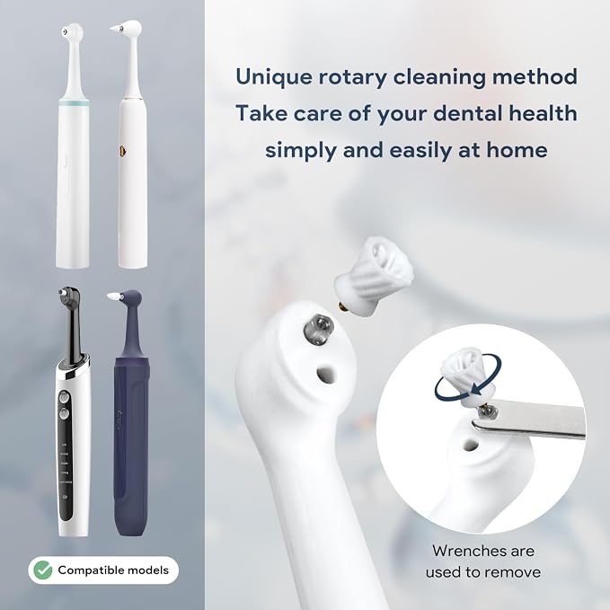 6 Tooth Polisher Replacement Brush Heads,Tooth Cleaning Replacement Set for Daily Tooth Cleaning,Whitening and Polishing for Electric Tooth Polishers