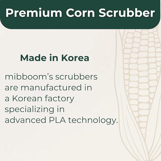 mibboom's Dish Scrubbers – Non-Scratch, Reusable Kitchen Sponges for All-Purpose Cleaning, Made in Korea, 4 Pack (7.6 x 7.4 in)