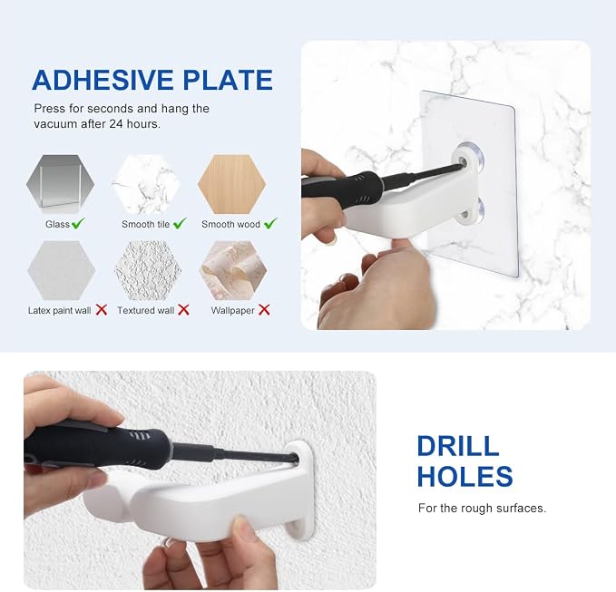 LANMU Wall Mount Holder Compatible with Shark IX141 IZ362H IZ363HT IZ682H Pet Cordless Stick Vacuum, Ultracyclone CH951 CH901 and Dyson V10 V11 V12 V15 Outsize Vacuum