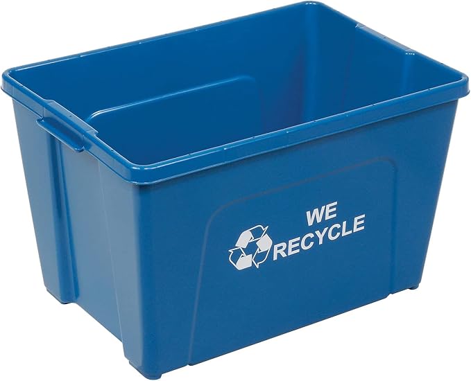 Global Industrial Recycling Bin, Blue, Plastic, 18 Gallon