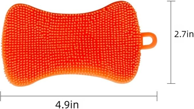 Silicone Dish Sponges for Kitchen – Double Sided Dish Scrubber, Non-Scratch & Fast-Drying Kitchen (Green)