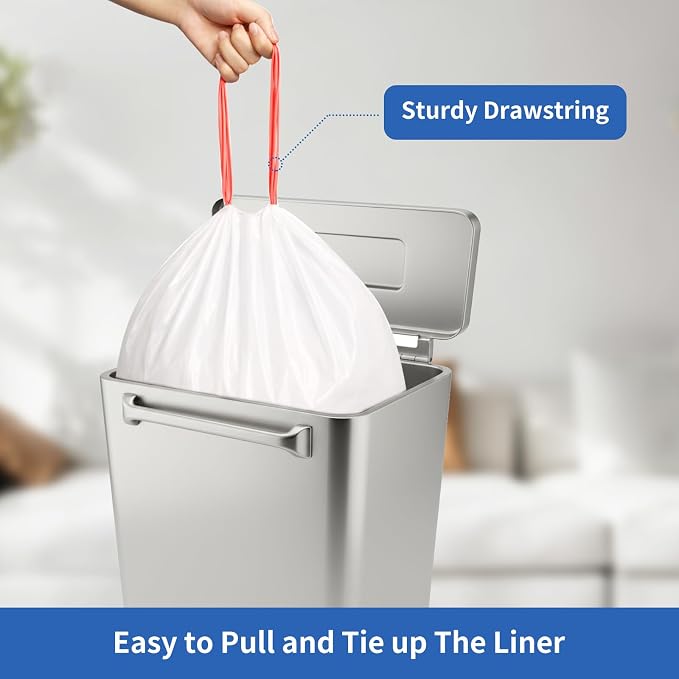 13gal Drawstring Tall Trash Bag Scented Heavy Duty 100ct 60x70cm | Kitchen Tall Reinforced Leakproof Garbage Bags