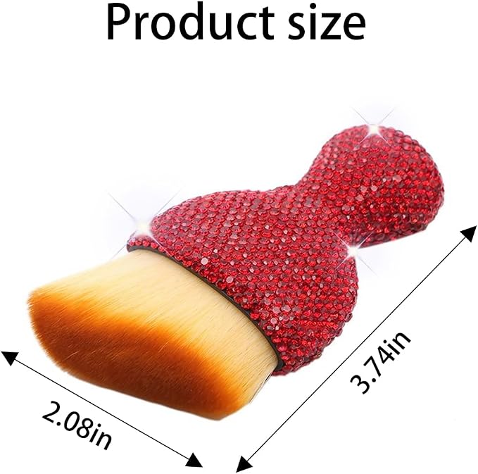 zipelo Diamond-Handle Car Detailing Dust Brush, Red | soft synthetic bristles, beveled profile reaches narrow gaps, scratch-free wet or dry use, compact storage, cleaning tools
