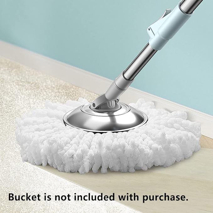 Standard Size 6-Pack Spin Mop Refills Replacement for 360° Spin Mop Systems | White Round Easy-Cleaning Spin Mop with Bucket Head – Reusable & Deep-Cleaning,High-Absorbency