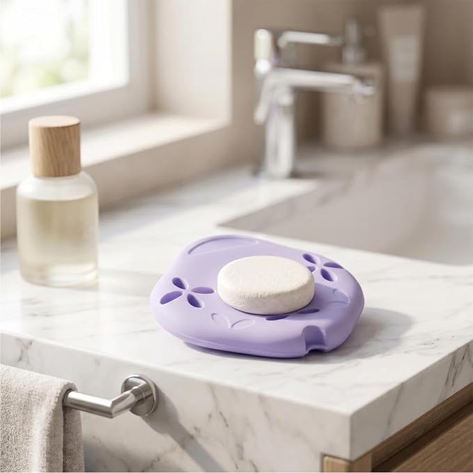 Steamer Tray - Silicone Suction Cup Holder, Non-Slip Bathroom Organizer, Lo | Adult Bath Accessories for Adult Women Mothers Car Household Toilet Laundry
