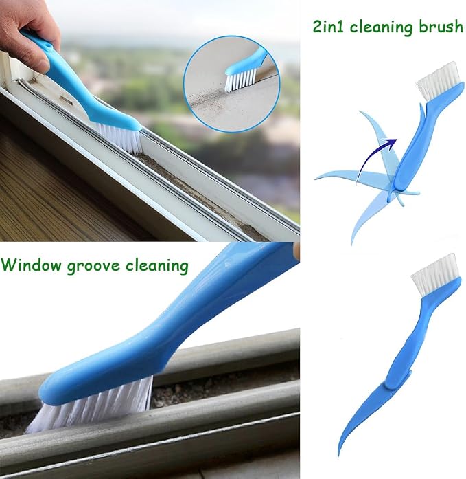 12Pcs Small Crevice Gap Cleaning Brushes, Groove Detail Brush Cleaner Tools | Ideal for door window tracks, grooves, corners, bathroom, kitchen, faucets, sinks and keyboards deep crevice cleaning