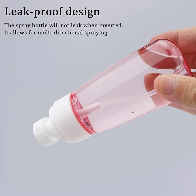 Travel Size Spray Bottle TSA Approved 3.4oz 100ml 3 Pack Leak Proof Fine Mist Spray Bottles Empty Refillable Mist Sprayer for Perfume Essential Oils Toners Rose Water Cosmetics (3Pink)