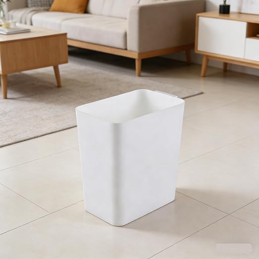 Zopnny 3-Pack 4.5 Gallon Slim Plastic Trash Can, Trash Waste Grabage Can | Small Rectangular Commercial Office Recycling Bin, Space-Saving Wastebasket for Bathroom, Bedroom, Kitchen, White