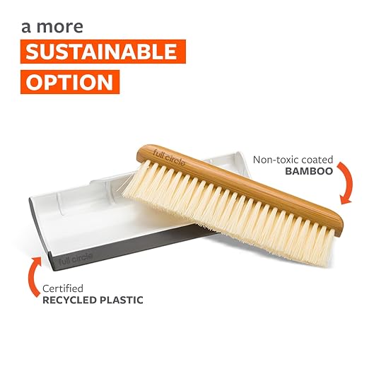 Full Circle Counter Clearer Sweep & Squeegee Tool, Mini Portable Brush