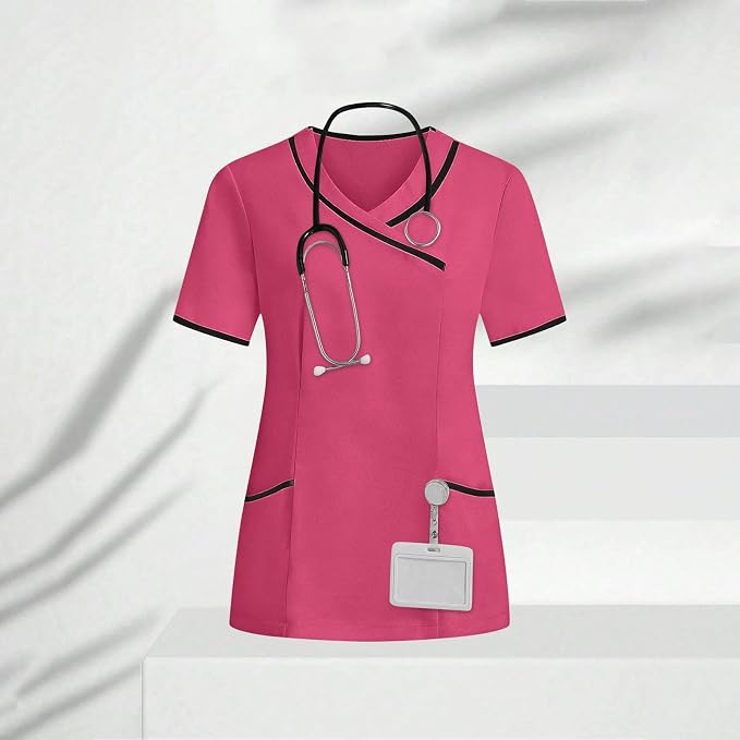 Housekeeping Uniforms - Women Lightweight Stretchy Scrubs for Cleaning Job, Breathable & Easy Care & Moisture-Wicking