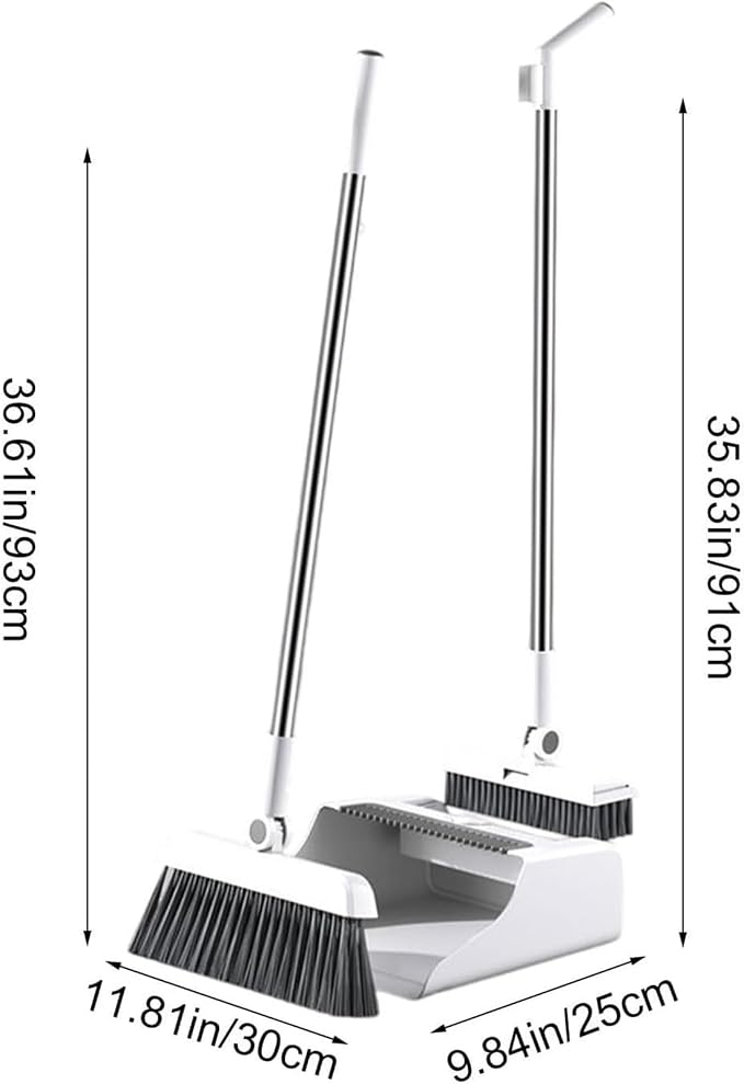 Broom Set 3 Pieces Rust Proof Cleaning Tool Gadgets | Broom With Dust Pan for Home Kitchen Apartment Indoor Outdoor Floor Dorm Garage